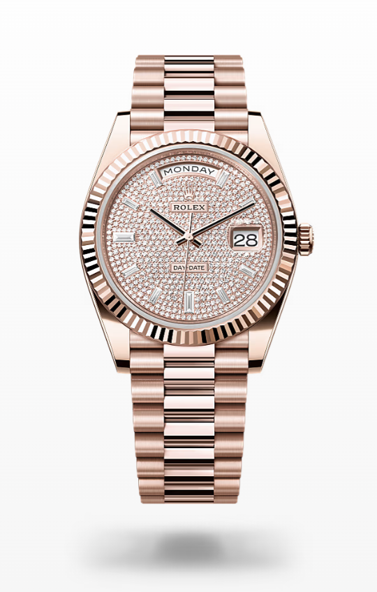 Rolex Day-Date - Diamond-paved - Everose gold Rolex Day-Date Diamond
