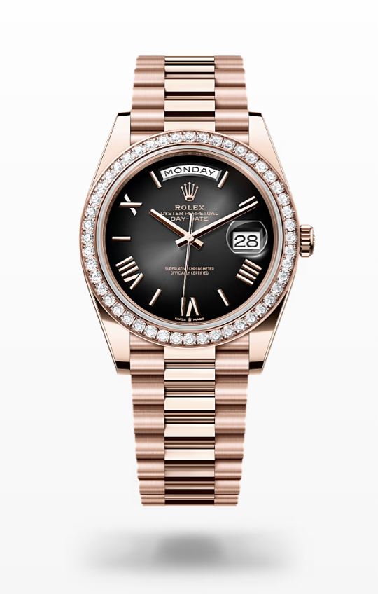Rolex Day-Date - Slate ombré - Everose gold and diamonds Rolex Day-Date Diamond