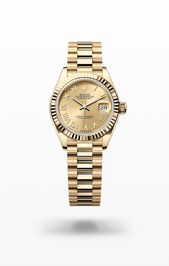 Rolex Lady-Datejust - Champagne-colour, yellow gold, President I Rolex Lady-Datejust President
