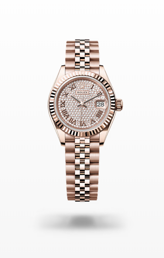 Rolex Lady-Datejust - Diamond-paved, Everose gold, jubilee Rolex Lady-Datejust Everose Gold Diamond