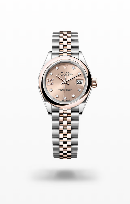 Rolex Lady-Datejust - Rosé-colour set with diamonds, oystersteel and Everose gold, dial-jubilee Rolex Lady-Datejust Everose Gold Diamond