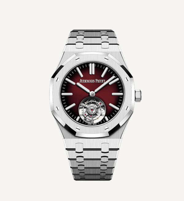 Royal Oak - Selfwinding flying tourbillon - Stainless steel, red dial Audemars Piguet Tourbillon